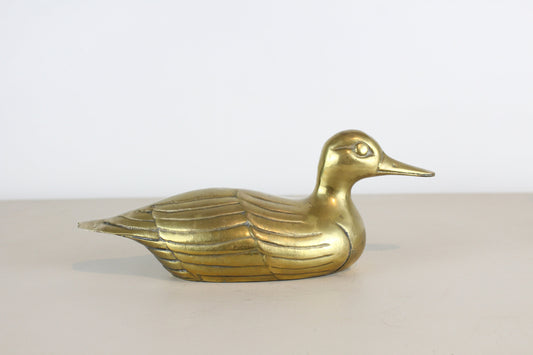 JB Brass Brass Duck Figure Doorstock Decor Vintage