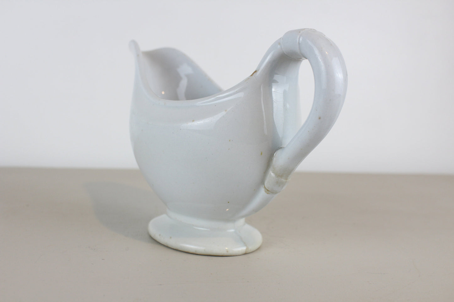 Pankhurst & Co England White Creamer Gravy Boat Serving Antique Distressed Ironstone 1800s