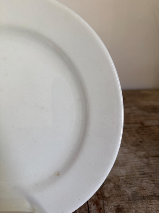 Antique J&G Meakin Hanley Ironstone White Ironstone Crazing 10" Chunky Plate Dinner Serving Piece