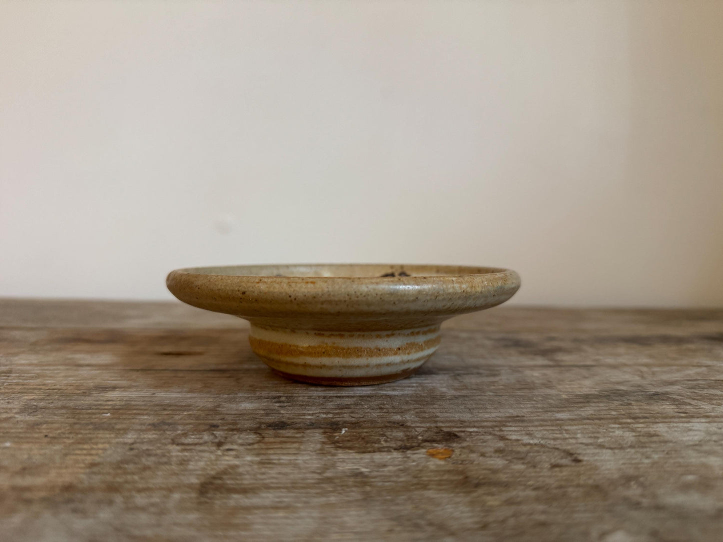Vintage Neher Pottery Tealight Candle Holder Brown Natural Earthenware 1989