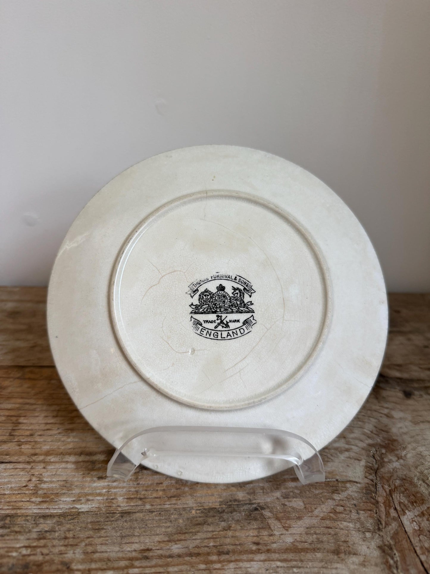 Antique Thomas Furnival Ironstone White Ironstone Crazing Chunky Plate Dinner Lunch Serving Piece