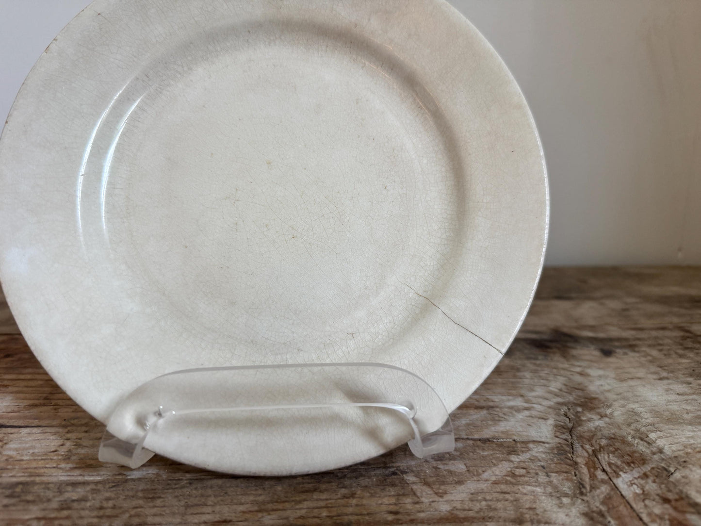 Antique Thomas Furnival Ironstone White Ironstone Crazing Chunky Plate Dinner Lunch Serving Piece
