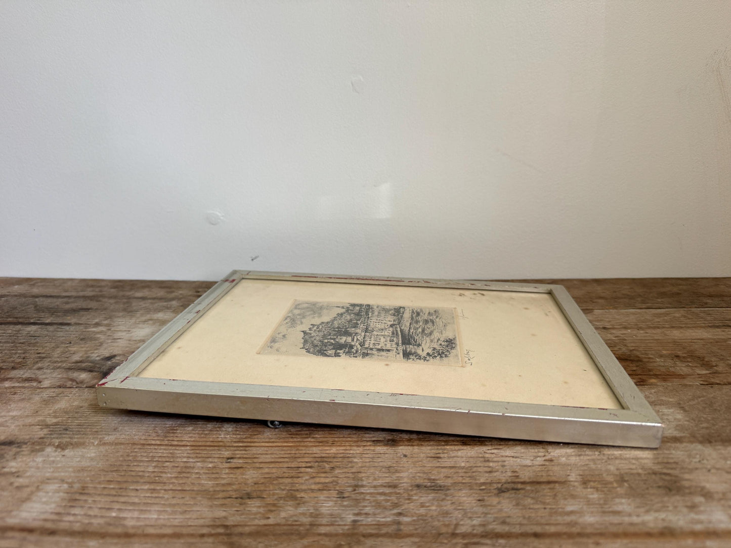 Vintage Pencil Signed Etching Silver Framed Print Salzburg Austria