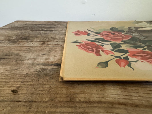 Antique Floral Paint by Number Vase Rose Apple Hobby Painting Vintage Wall Art
