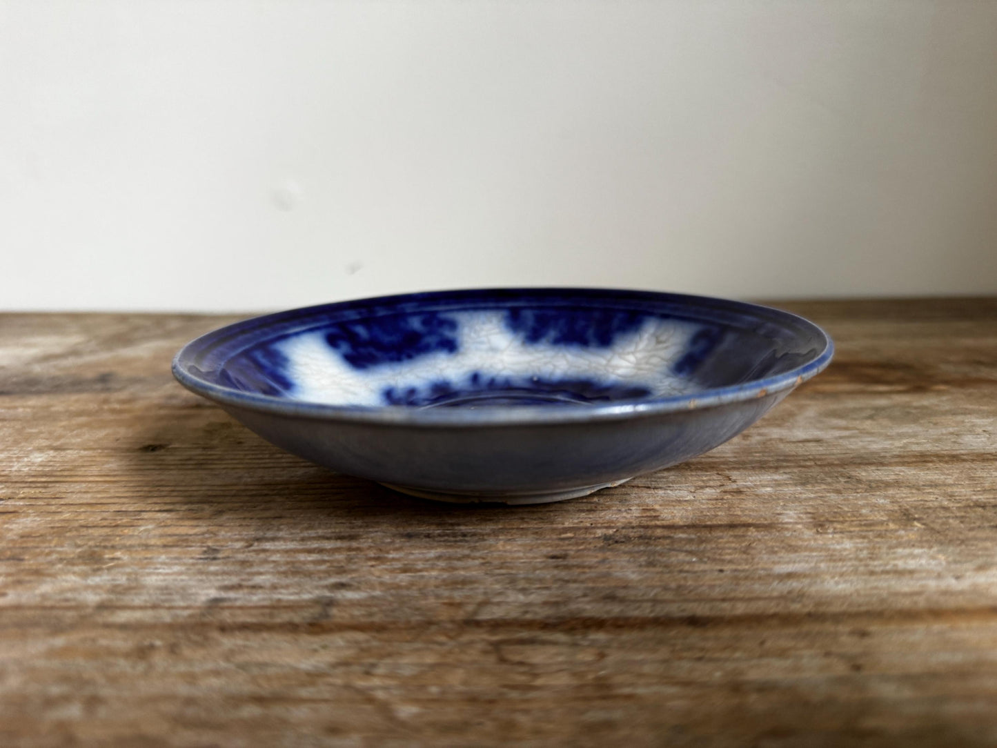 Antique Davenport AMOY Ironstone Flow Blue Plate 6"Saucer