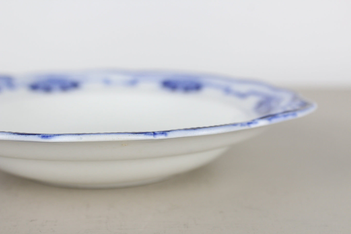 W.H. Grindley Lorne Flow Blue Covered Butter Serving Dish Ironstone With Insert 3-Piece England