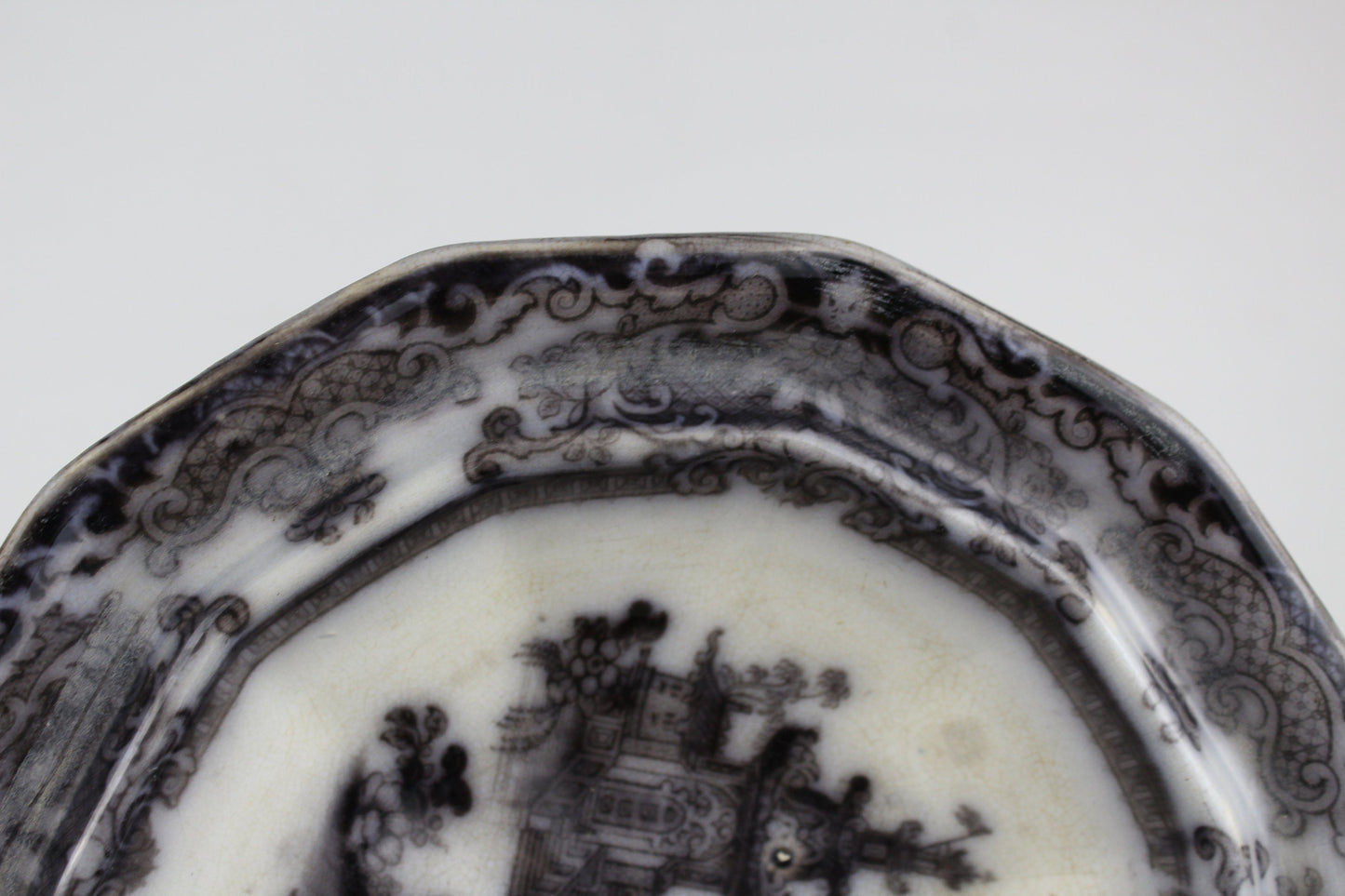 Rare PW&Co Corean Mulberry Covered Butter Dish Flow Black Covered Butter Serving Dish Ironstone