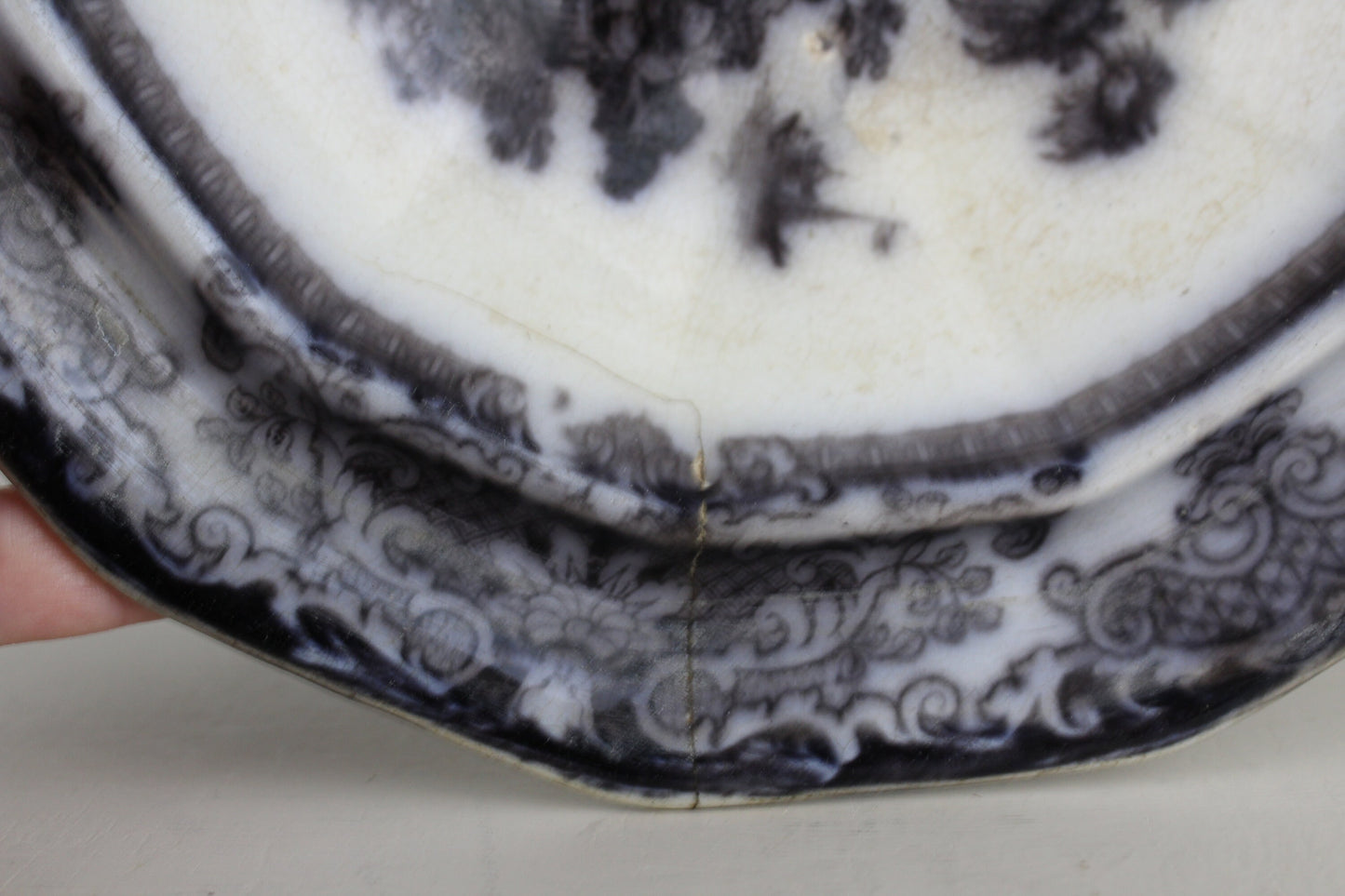 Rare PW&Co Corean Mulberry Covered Butter Dish Flow Black Covered Butter Serving Dish Ironstone