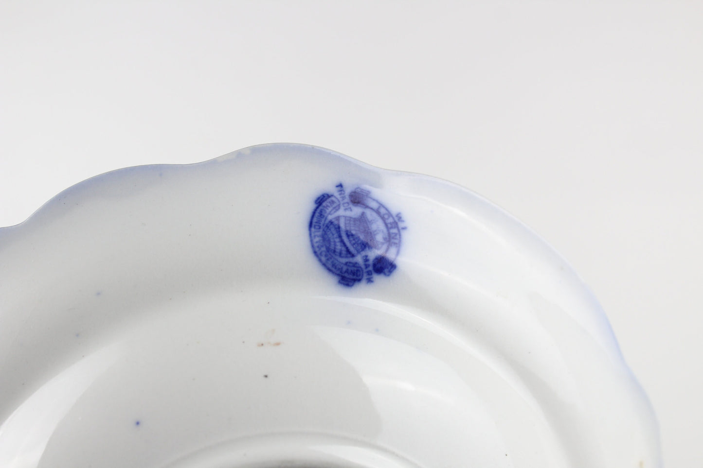 W.H. Grindley Lorne Flow Blue Covered Butter Serving Dish Ironstone With Insert 3-Piece England