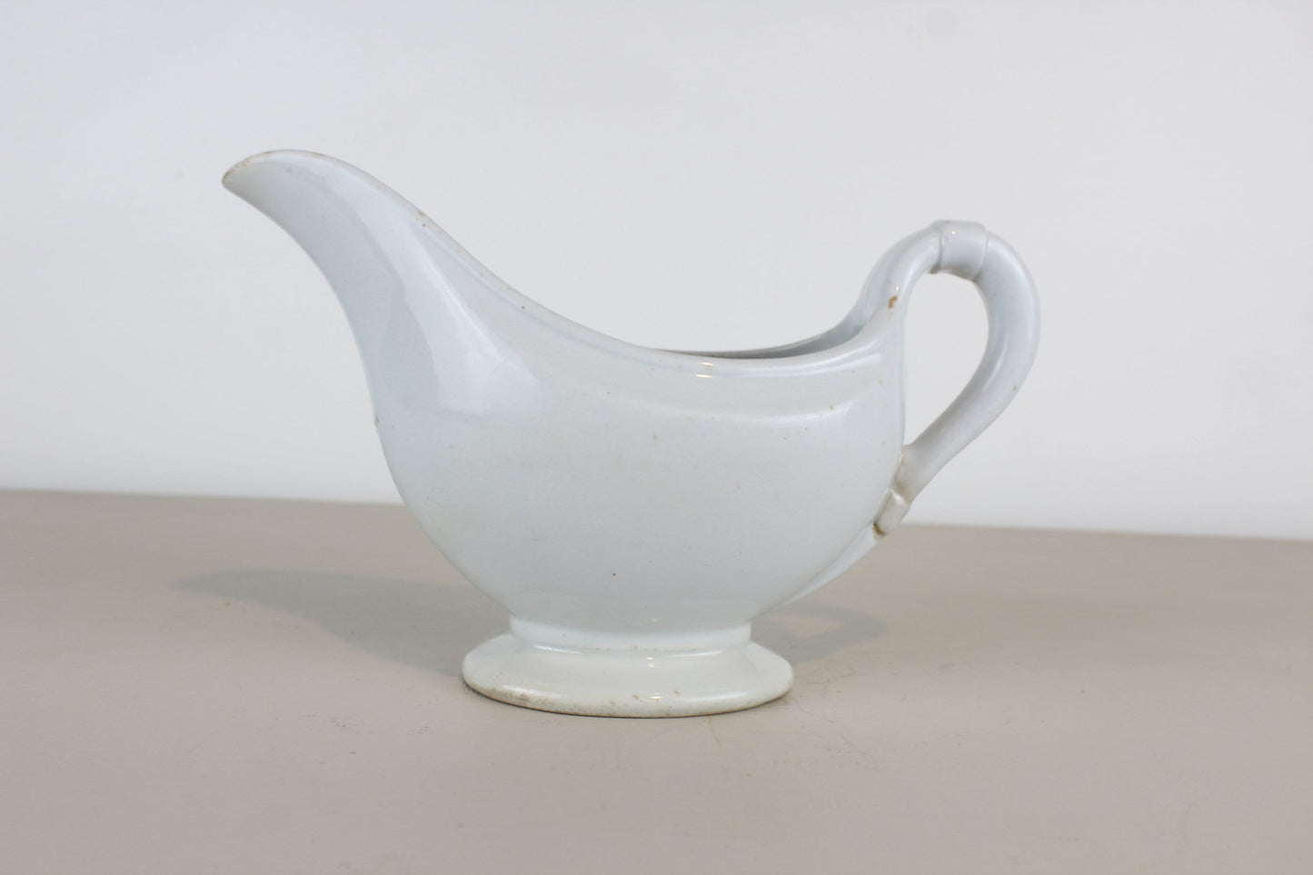 Pankhurst & Co England White Creamer Gravy Boat Serving Antique Distressed Ironstone 1800s
