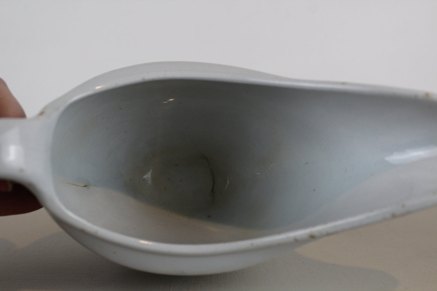 Pankhurst & Co England White Creamer Gravy Boat Serving Antique Distressed Ironstone 1800s