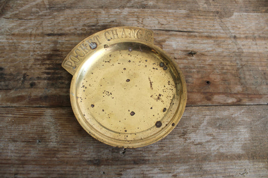 Pocket Change Brass Money Dish Change Bowl Vintage