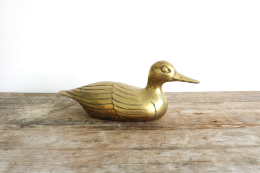 JB Brass Brass Duck Figure Doorstock Decor Vintage