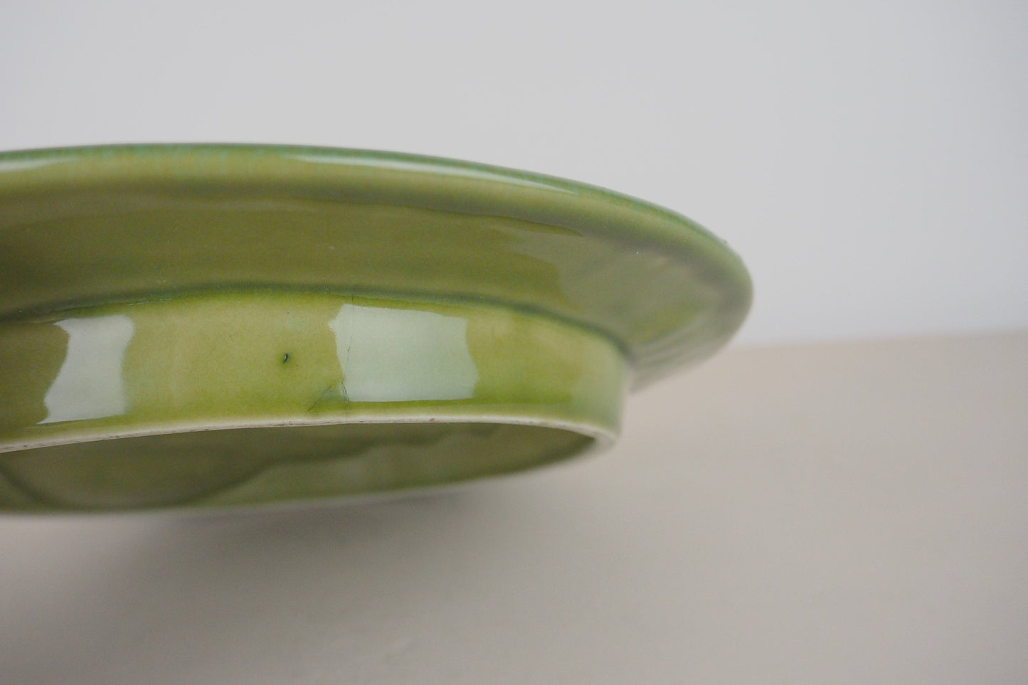 Bordallo Pinheiro Green Asparagus Majolica Plate with Well