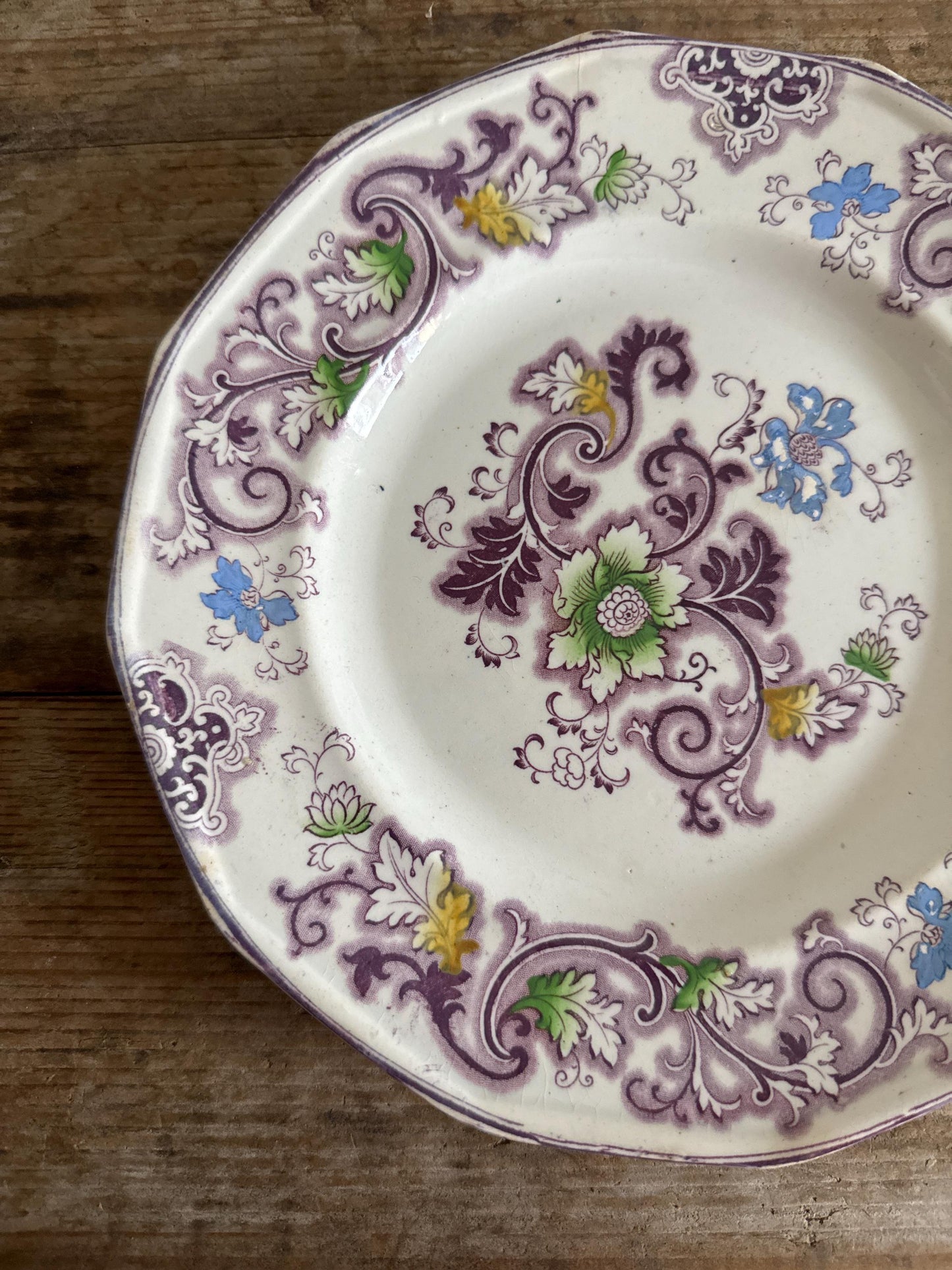 Antique Frances Morley Aurora Purple Plate Dinner Luncheon