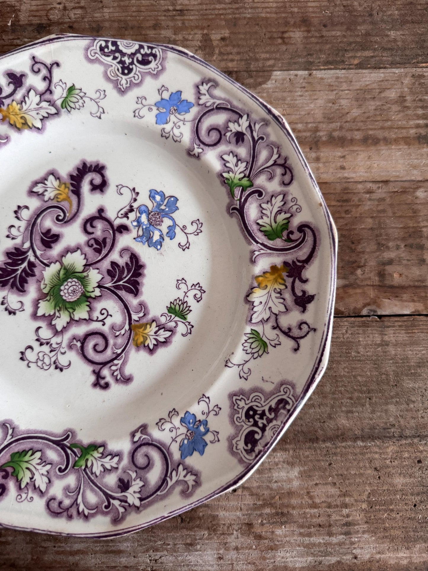 Antique Frances Morley Aurora Purple Plate Dinner Luncheon