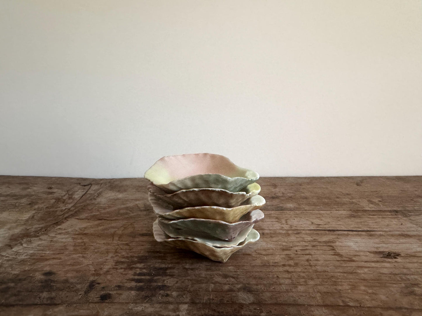 D&C Limoges Oyster Shell Dishes Ceramic China Set of 6 Rare