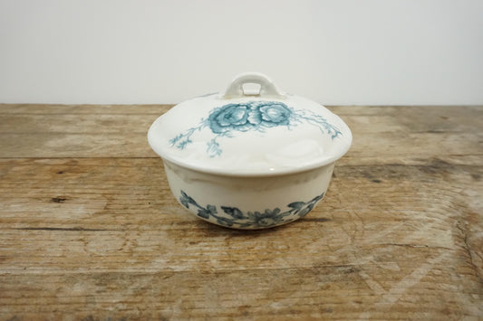 Maddocks Lamberton Works Royal Porcelain White Blue Floral Covered Dish