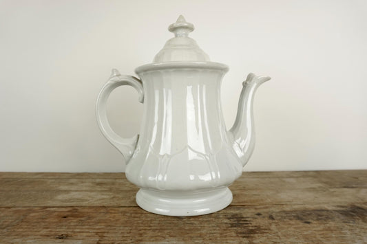 John Aubyn May White Ironstone Columbia Shape Tea Pot Pitcher