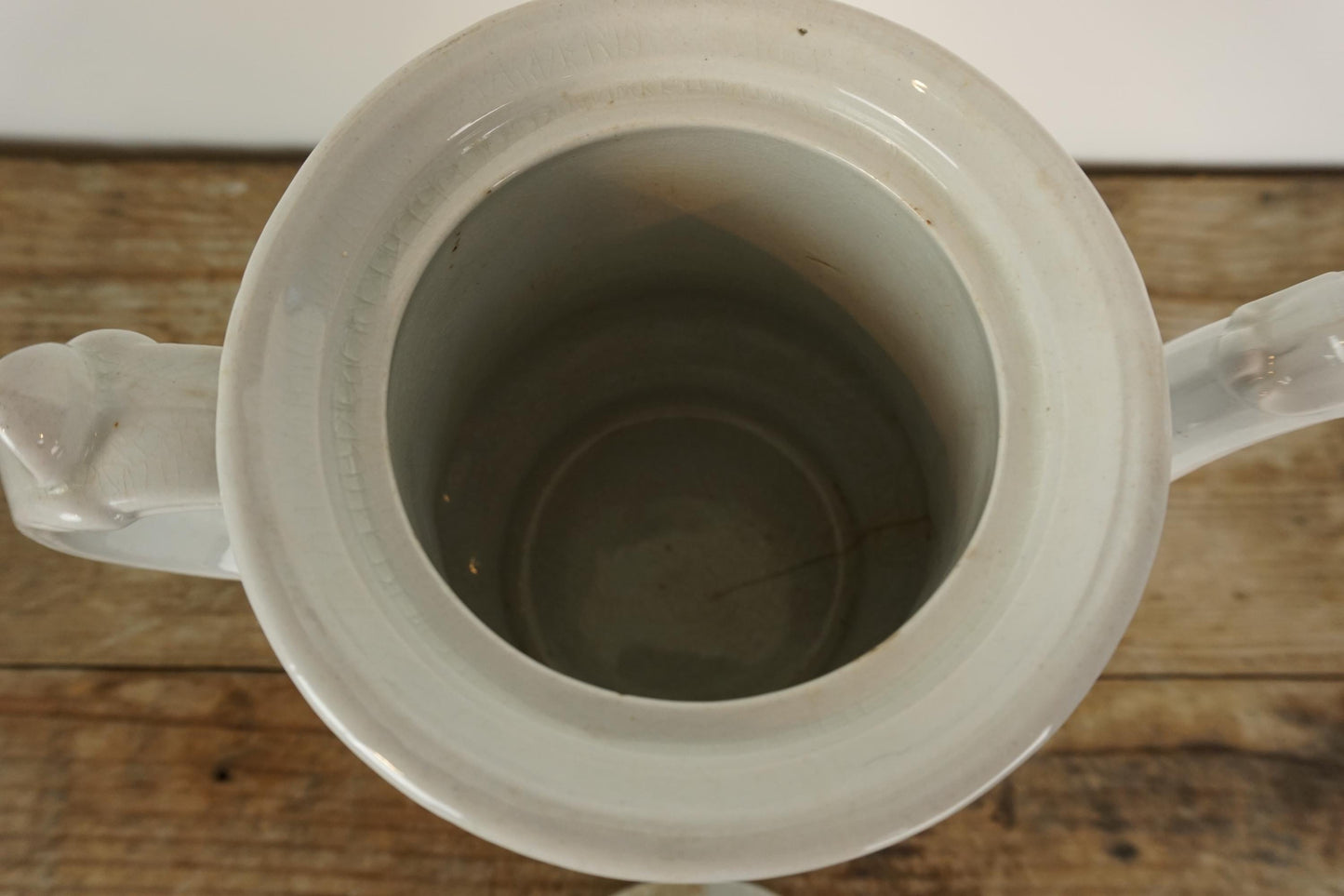 John Aubyn May White Ironstone Columbia Shape Tea Pot Pitcher