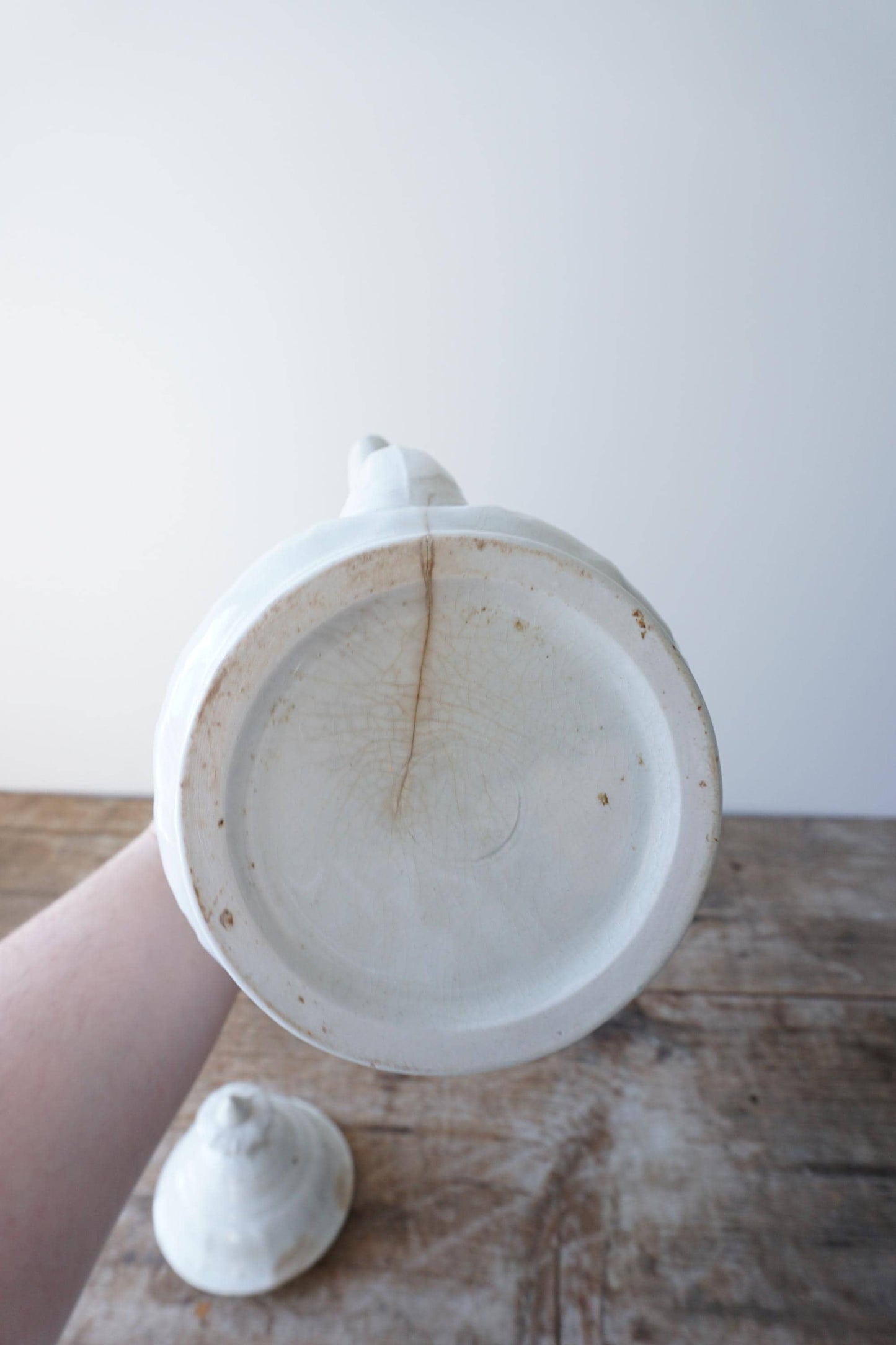 John Aubyn May White Ironstone Columbia Shape Tea Pot Pitcher