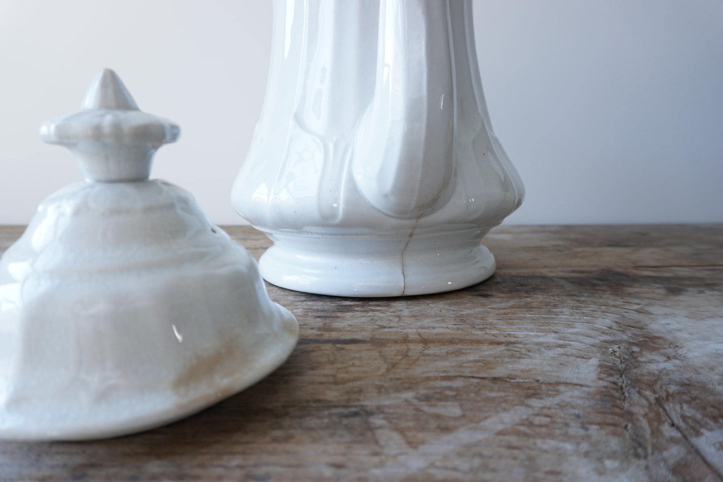 John Aubyn May White Ironstone Columbia Shape Tea Pot Pitcher