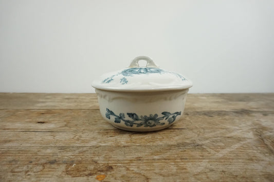 Maddocks Lamberton Works Royal Porcelain White Blue Floral Covered Dish