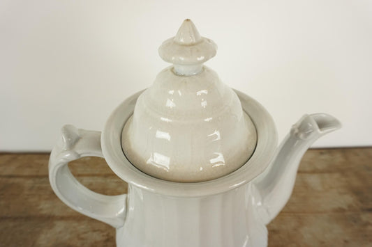 John Aubyn May White Ironstone Columbia Shape Tea Pot Pitcher
