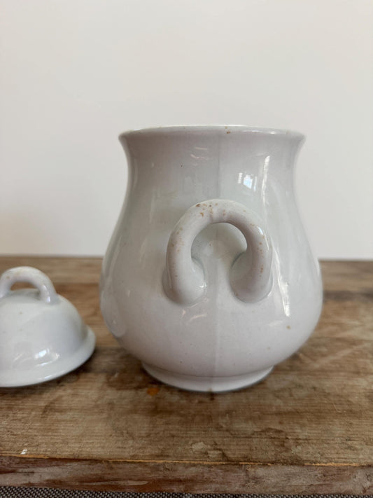 Antique Powell Bishop England Sugar Bowl Pottery White English Ironstone