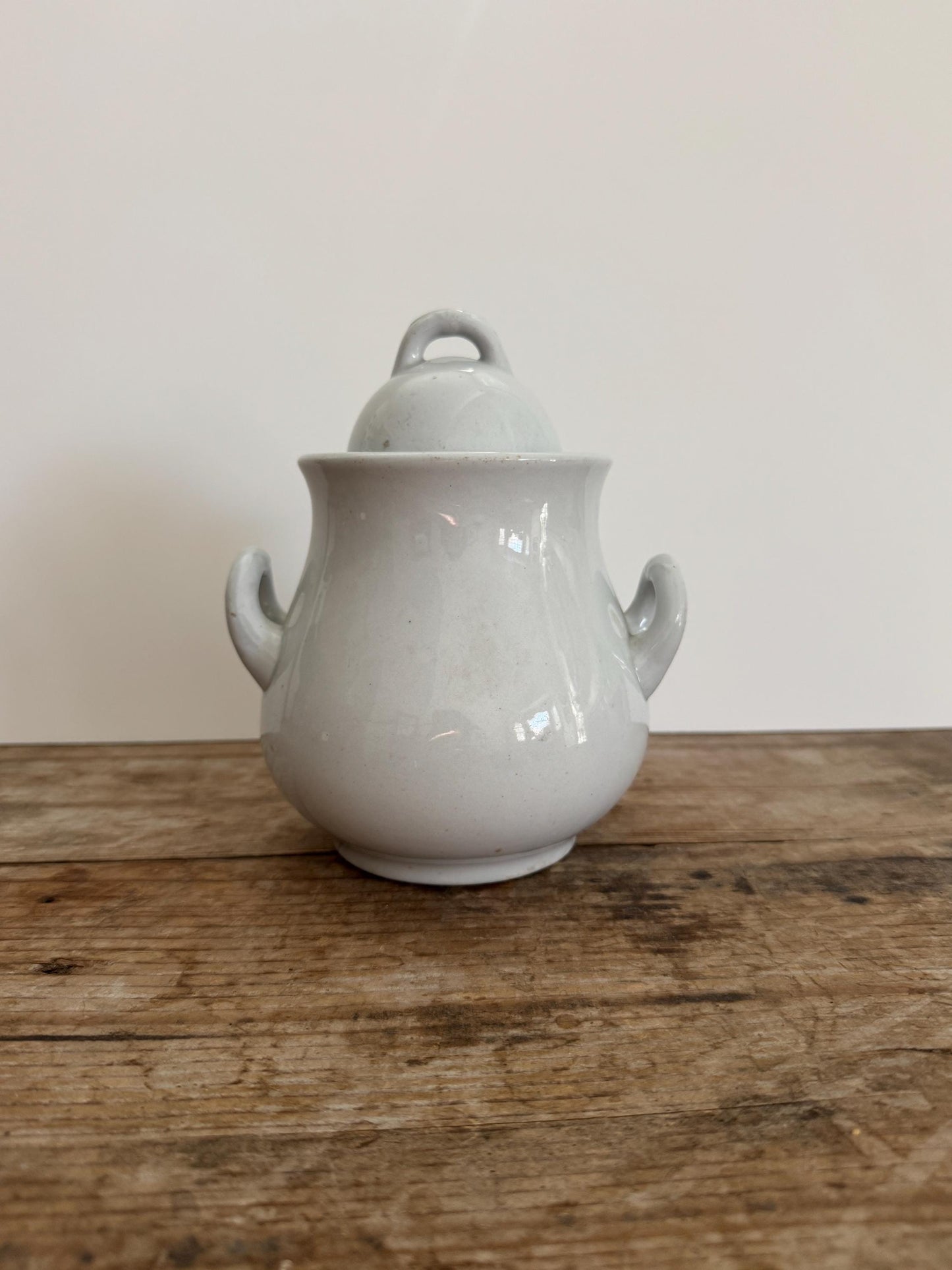 Antique Powell Bishop England Sugar Bowl Pottery White English Ironstone