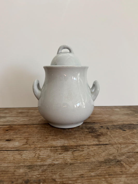 Antique Powell Bishop England Sugar Bowl Pottery White English Ironstone  Serving Piece