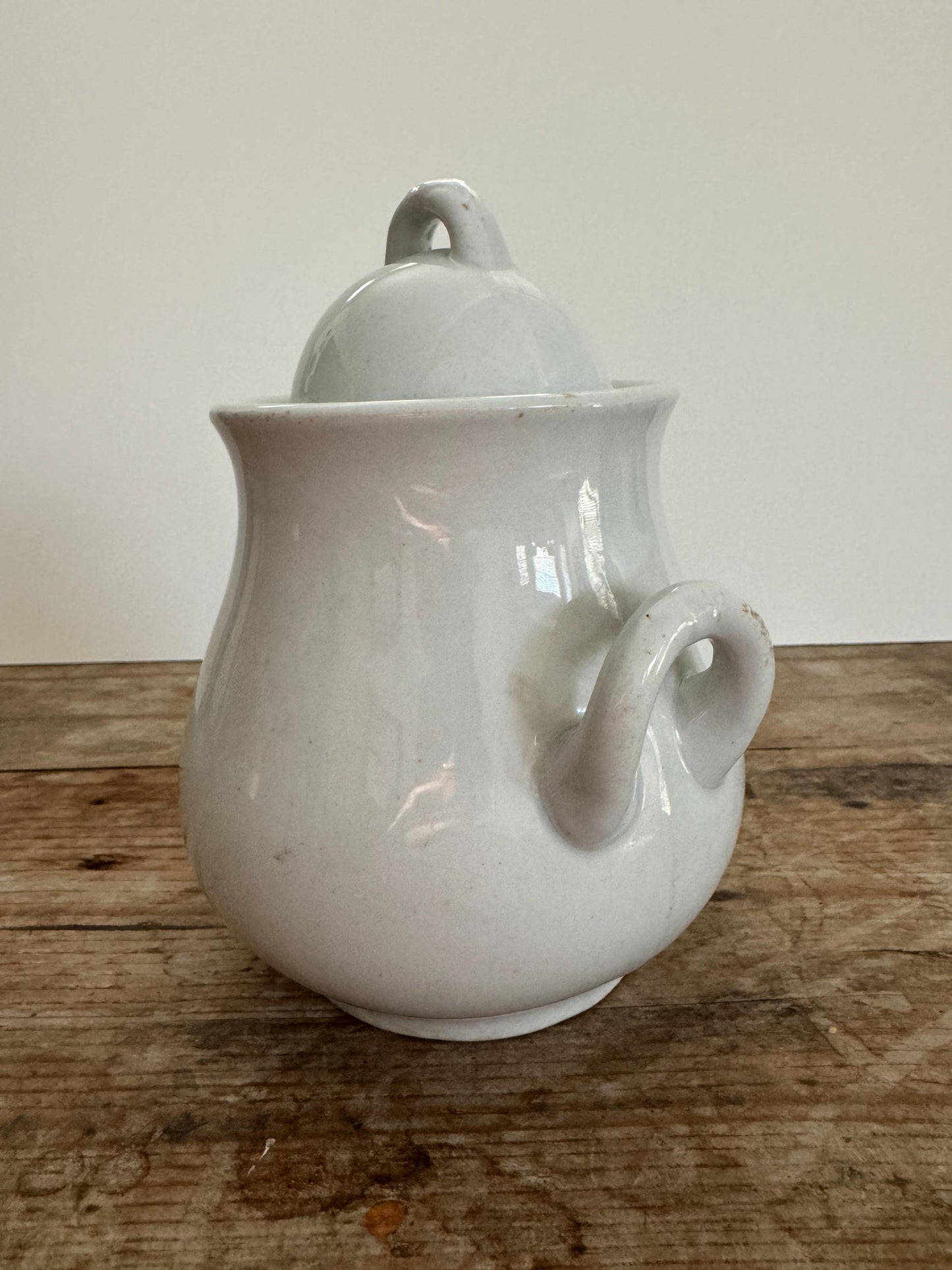 Antique Powell Bishop England Sugar Bowl Pottery White English Ironstone  Serving Piece