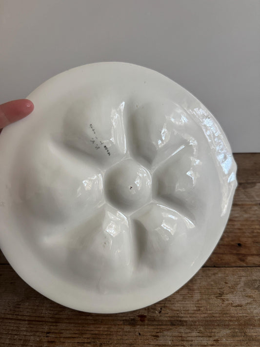 Antique P.V. France White Majolica Fish Oyster Plate Dish Platter Portieux Vallerysthal