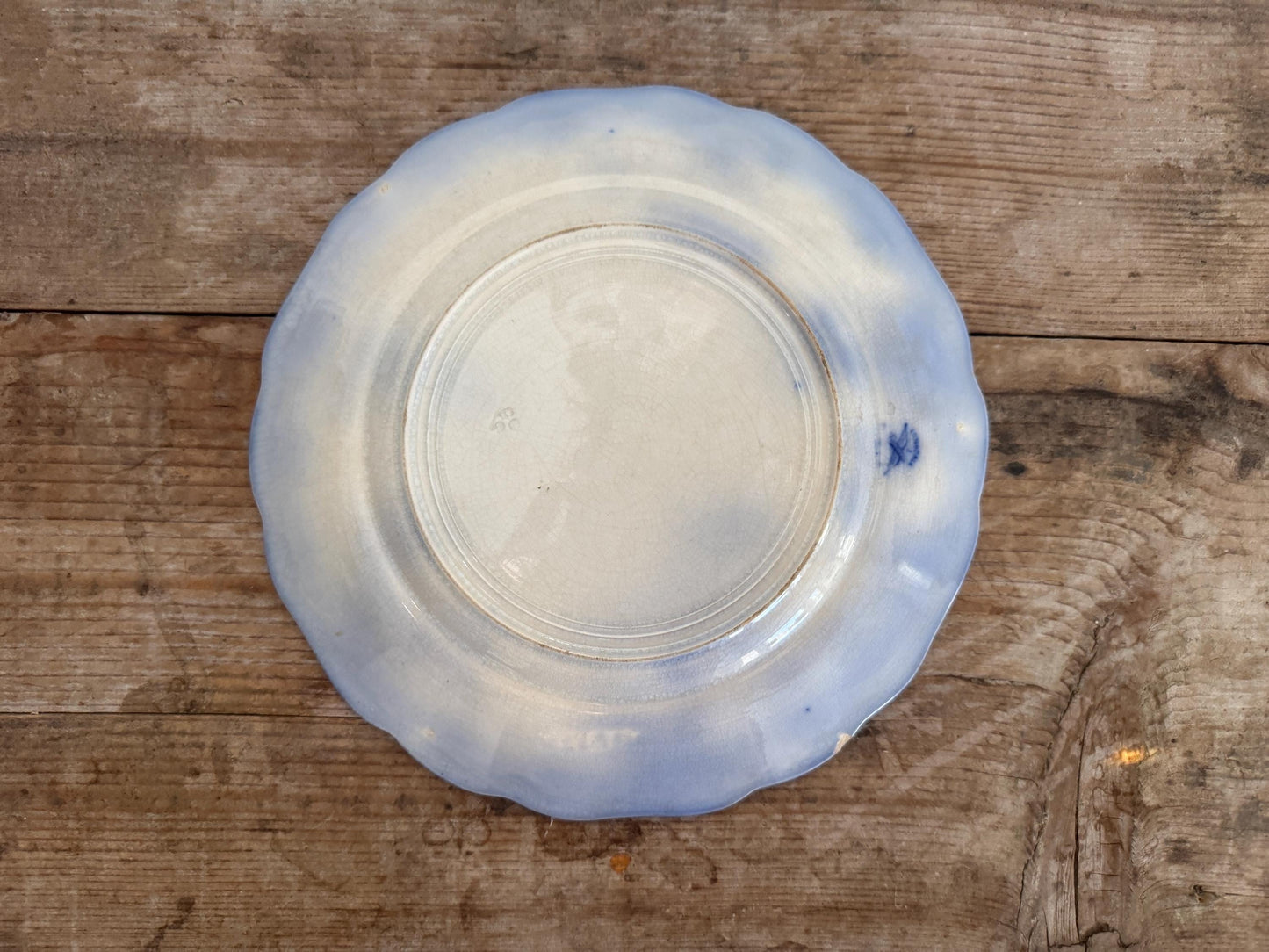 Ridgways Lonsdale Flow Blue 10" Dinner Plate 9 7/8 in Gold Edge