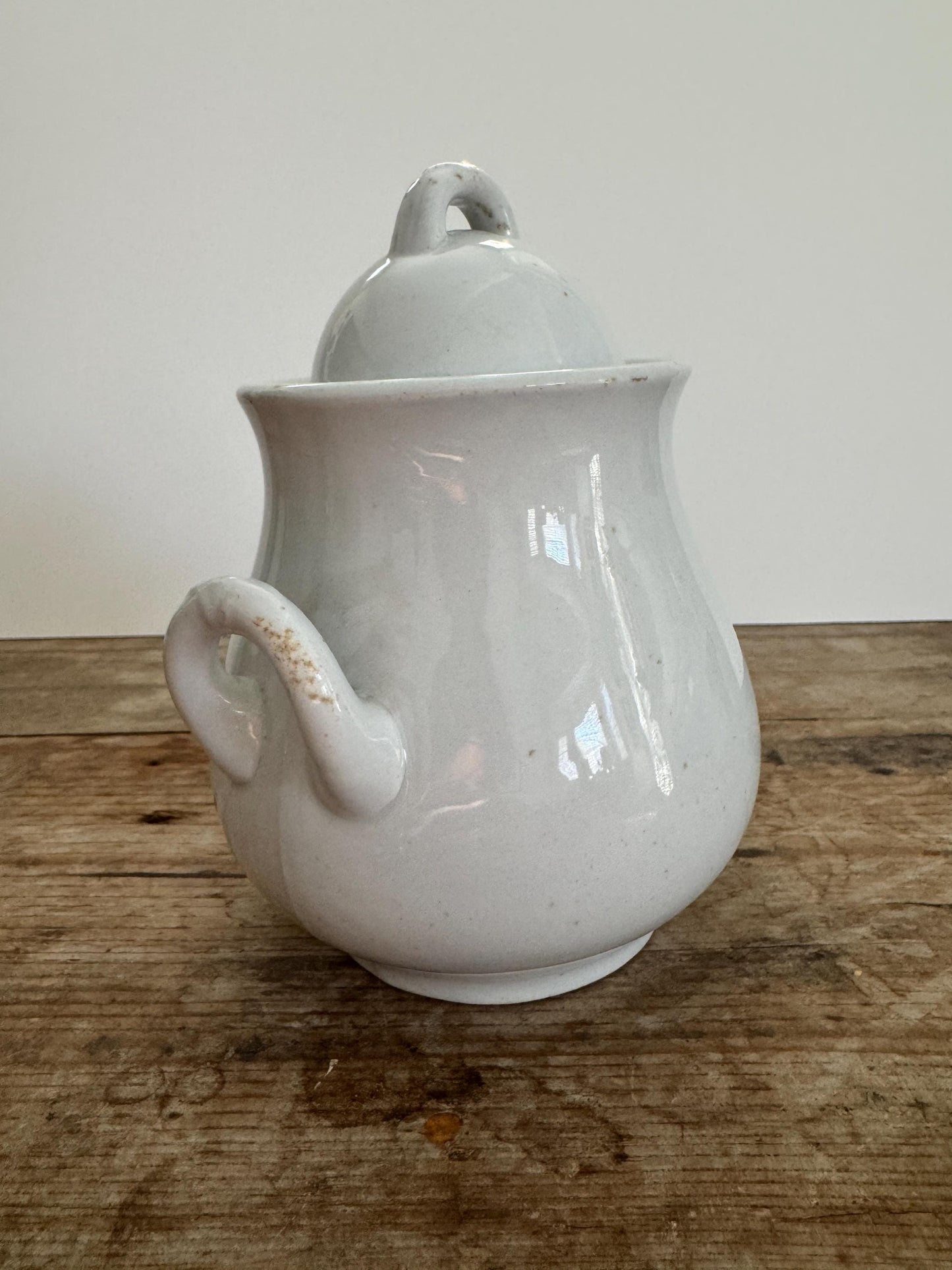 Antique Powell Bishop England Sugar Bowl Pottery White English Ironstone