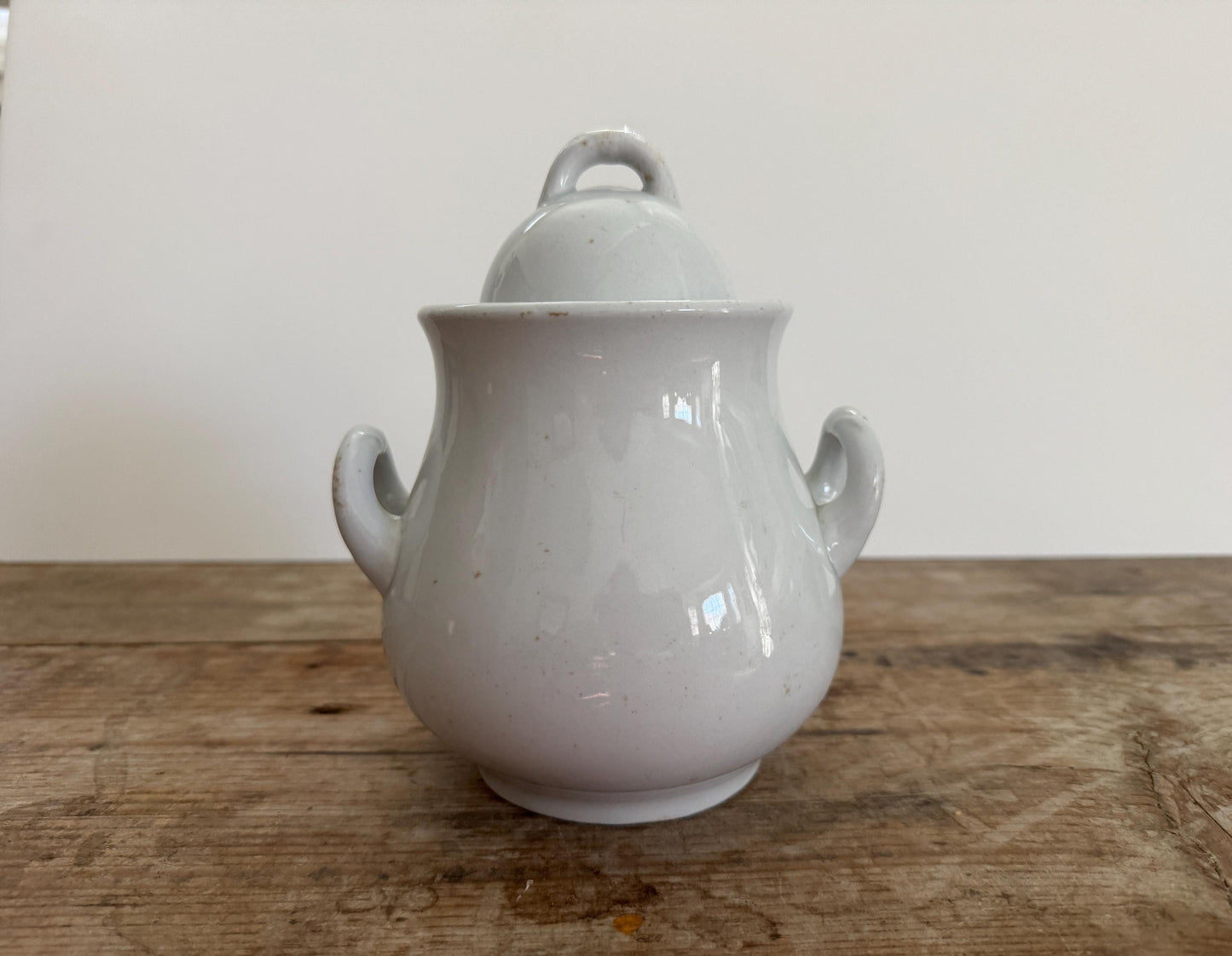Antique Powell Bishop England Sugar Bowl Pottery White English Ironstone