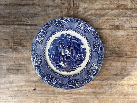 Antique Alhambra England 1800s Blue Ironstone Plate Transferware Dinner 9"