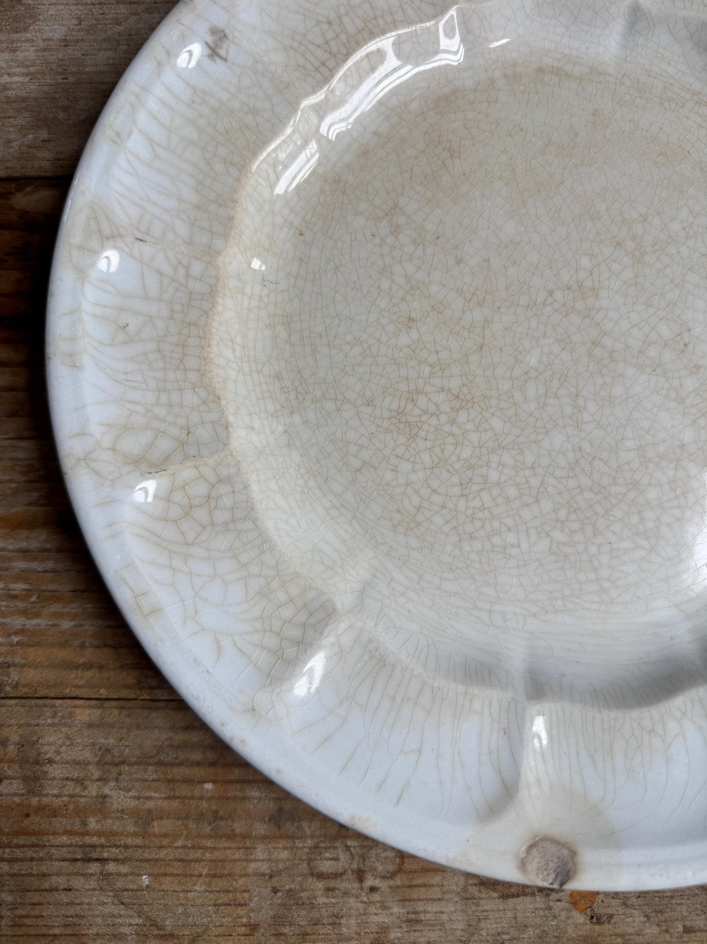 Antique Elsmore & Forster Ironstone White Ironstone Crazing Plate Dinner Serving Piece Ironstone