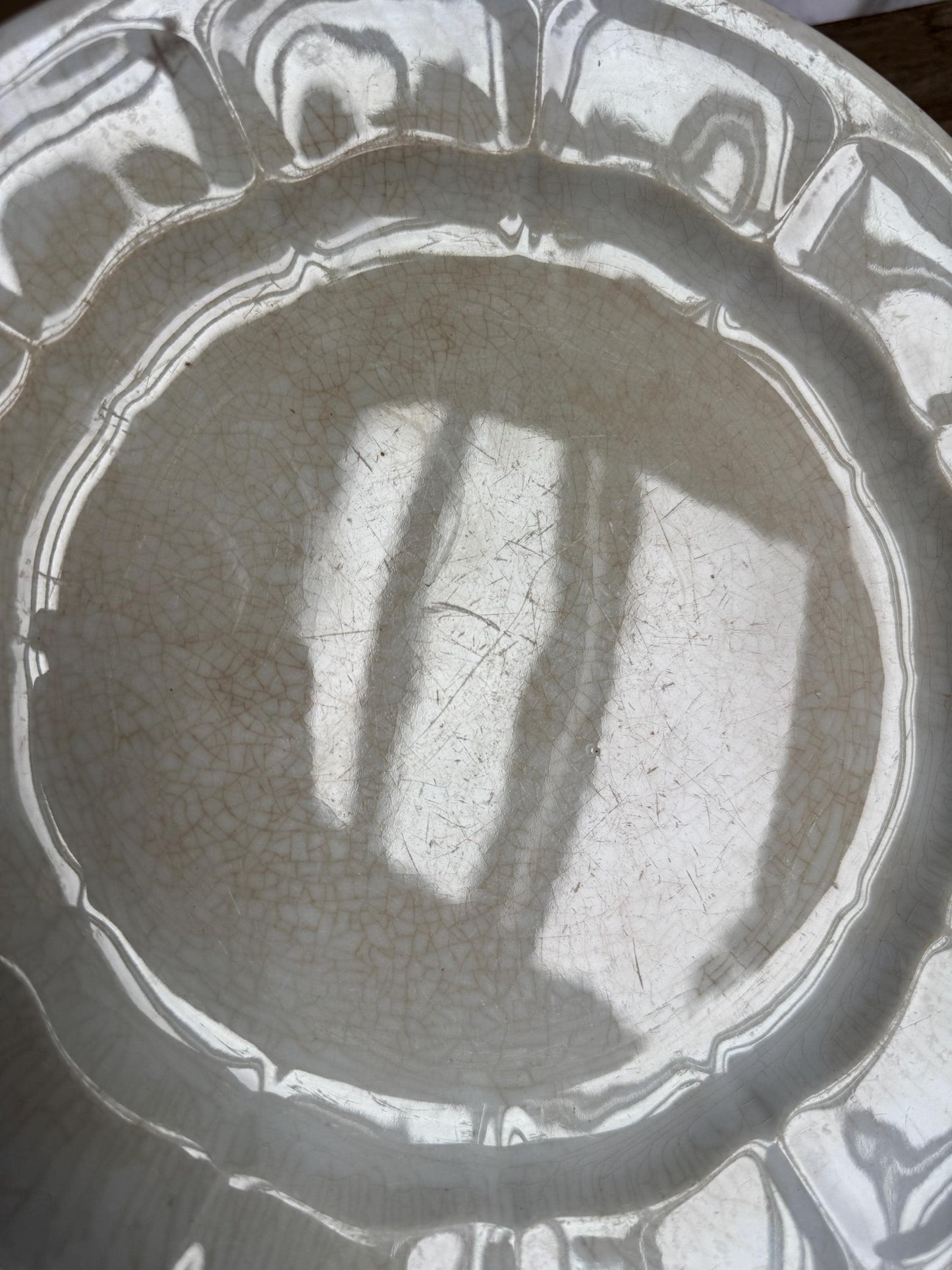 Antique Elsmore & Forster Ironstone White Ironstone Crazing Plate Dinner Serving Piece Ironstone