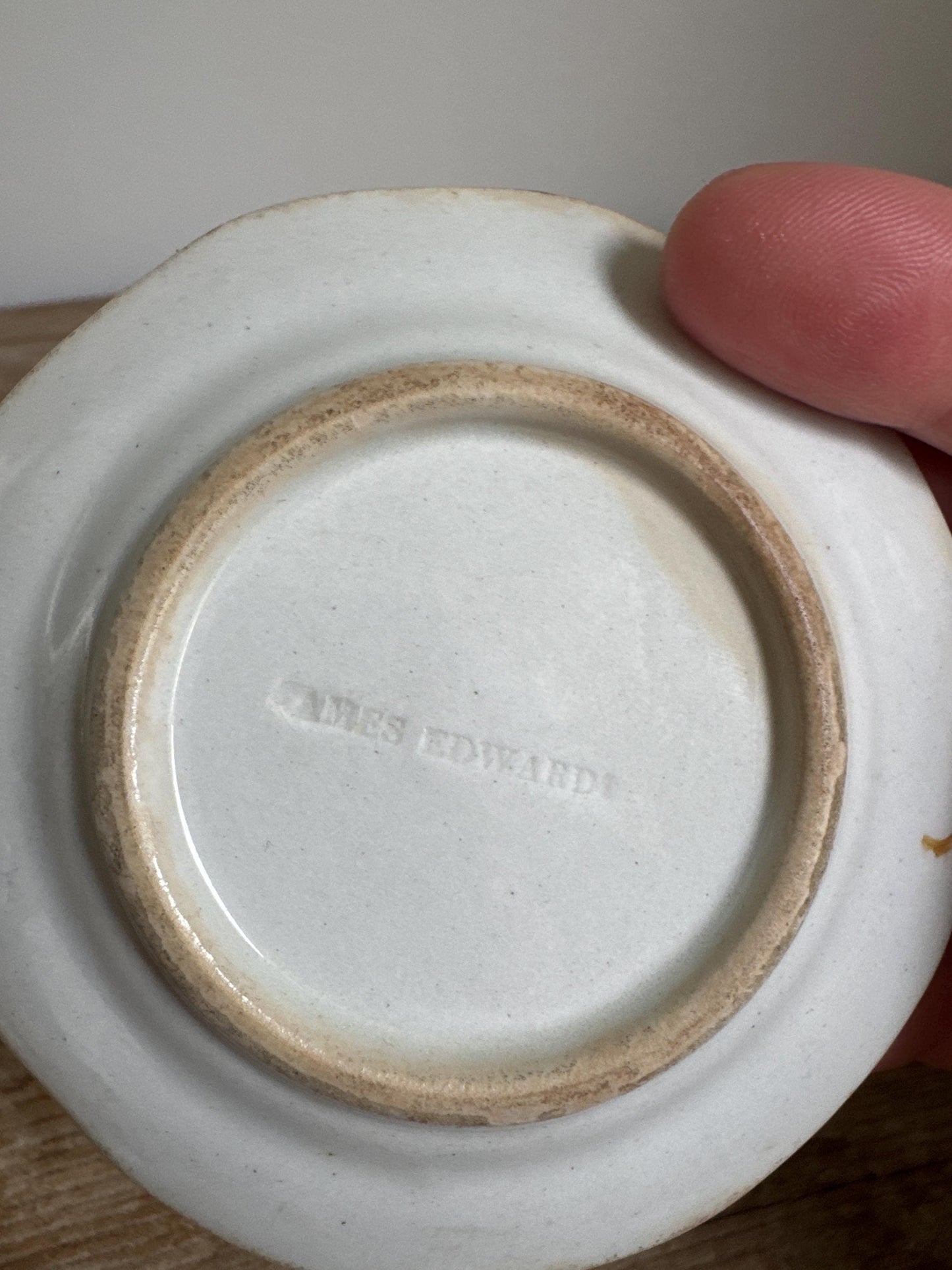 Antique James Edwards Ironstone Butterpat Childs Plate Lot of 2