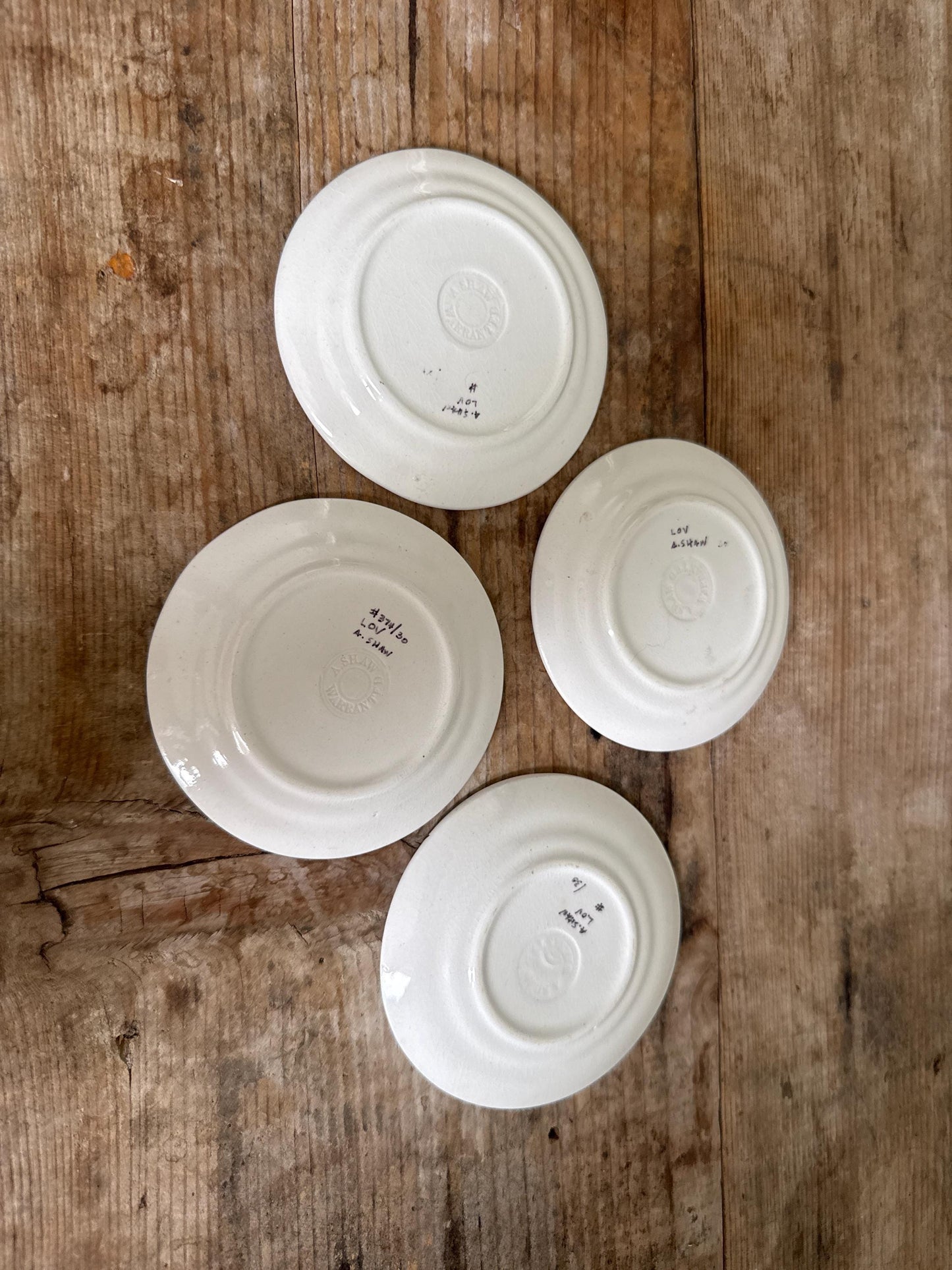 Antique Anthony A Shaw Ironstone Butterpat Childs Plate Lot of 4