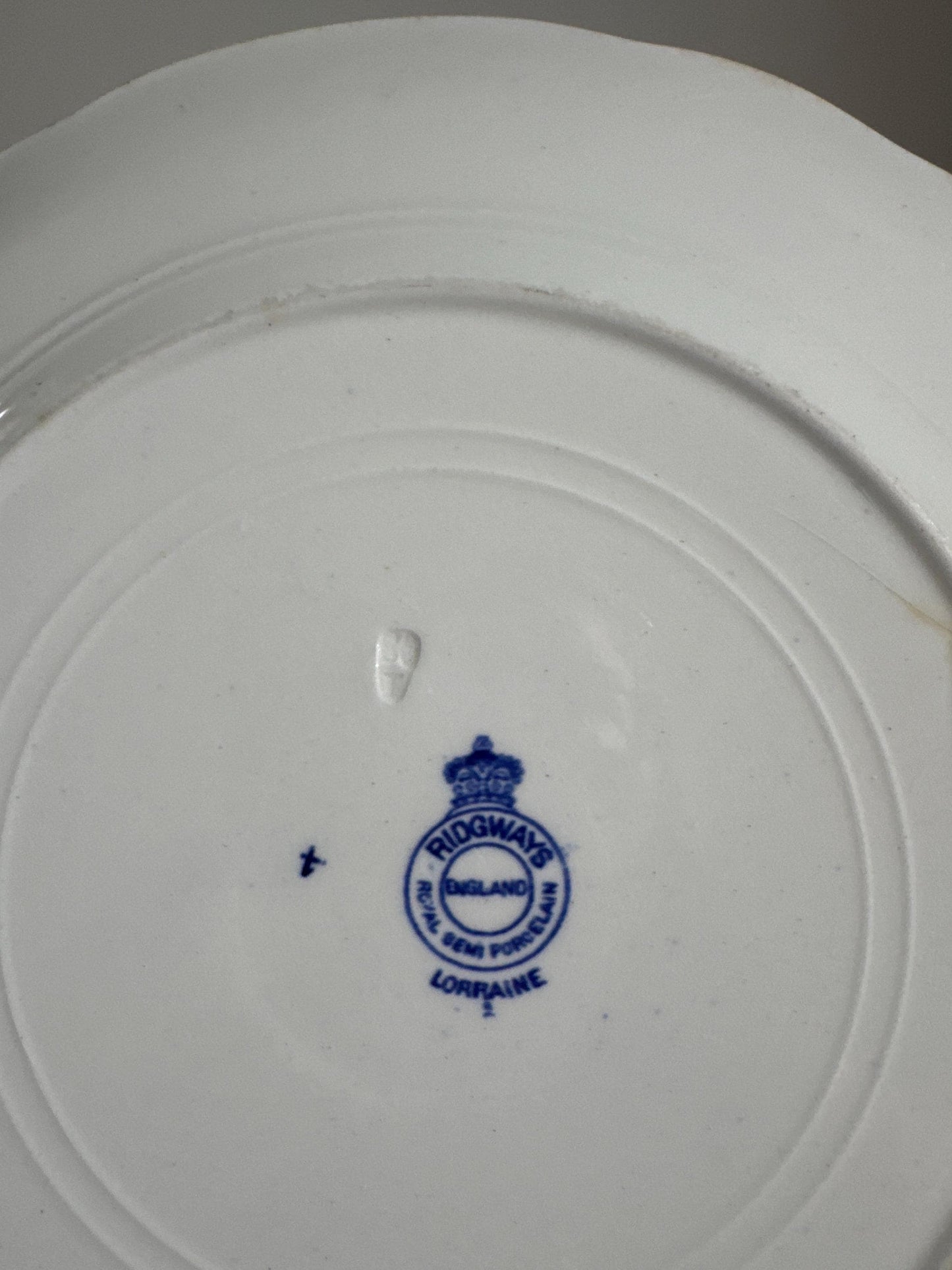 Lorraine by Ridgways Plate Lot of 4 Blue and White Ironstone