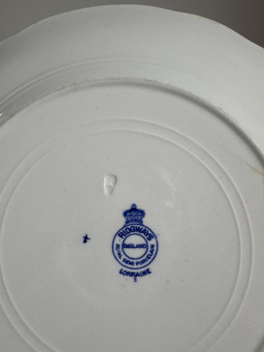 Lorraine by Ridgways Plate Lot of 4 Blue and White Ironstone