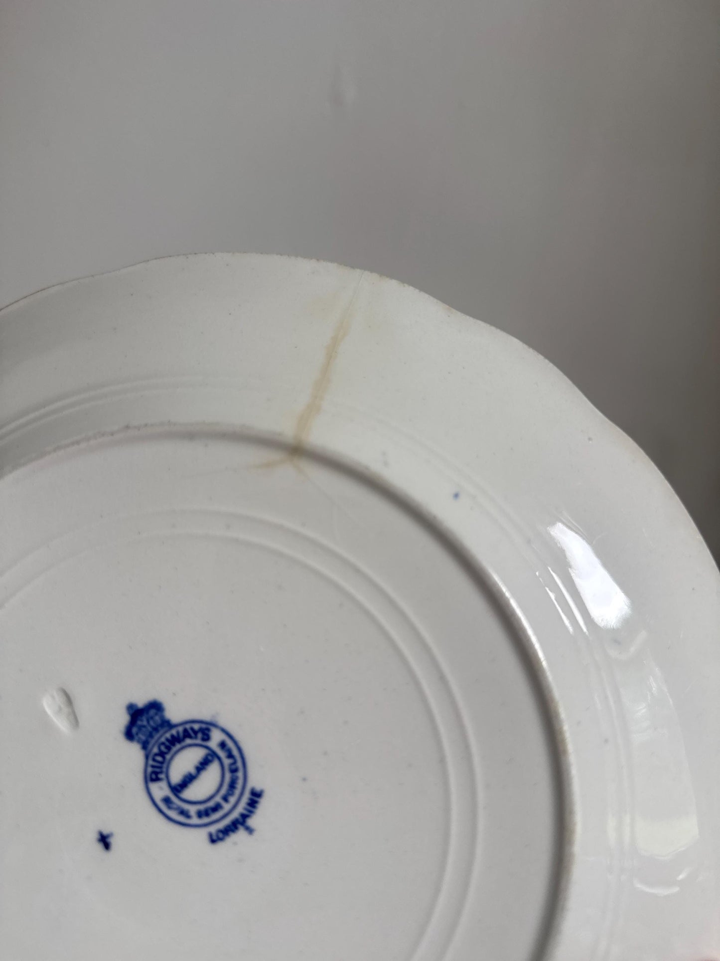 Lorraine by Ridgways Plate Lot of 4 Blue and White Ironstone