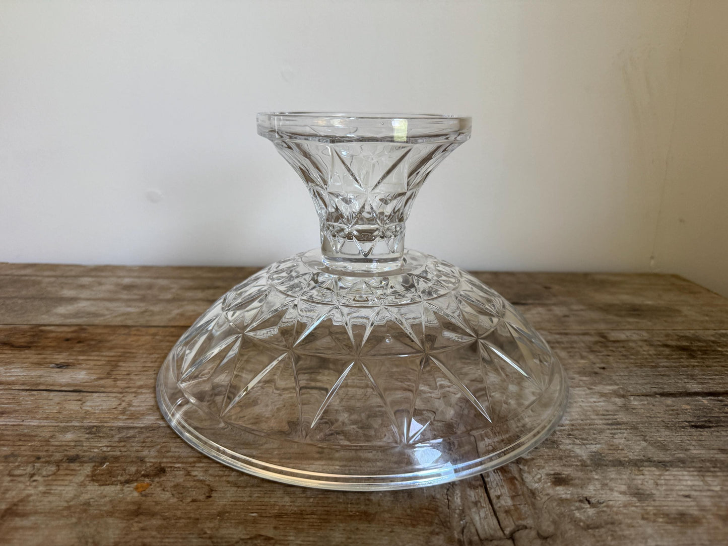 Vintage Towle Lead Crystal Diamond Fruit Compote Bowl Plate Small Serving Piece