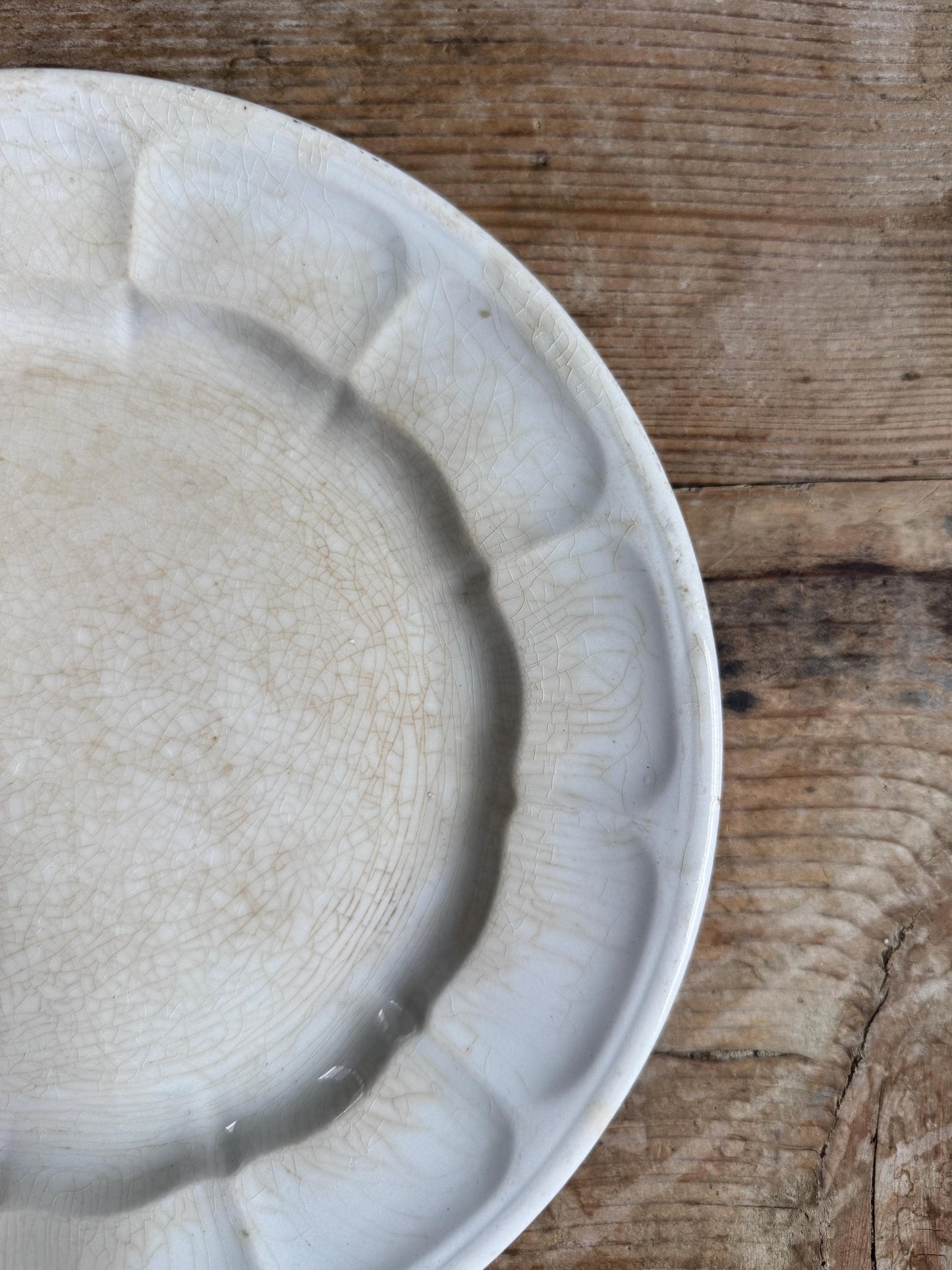 Antique Elsmore & Forster Ironstone White Ironstone Crazing Plate Dinner Serving Piece Ironstone
