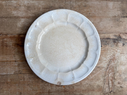 Antique Elsmore & Forster Ironstone White Ironstone Crazing Plate Dinner Serving Piece Ironstone