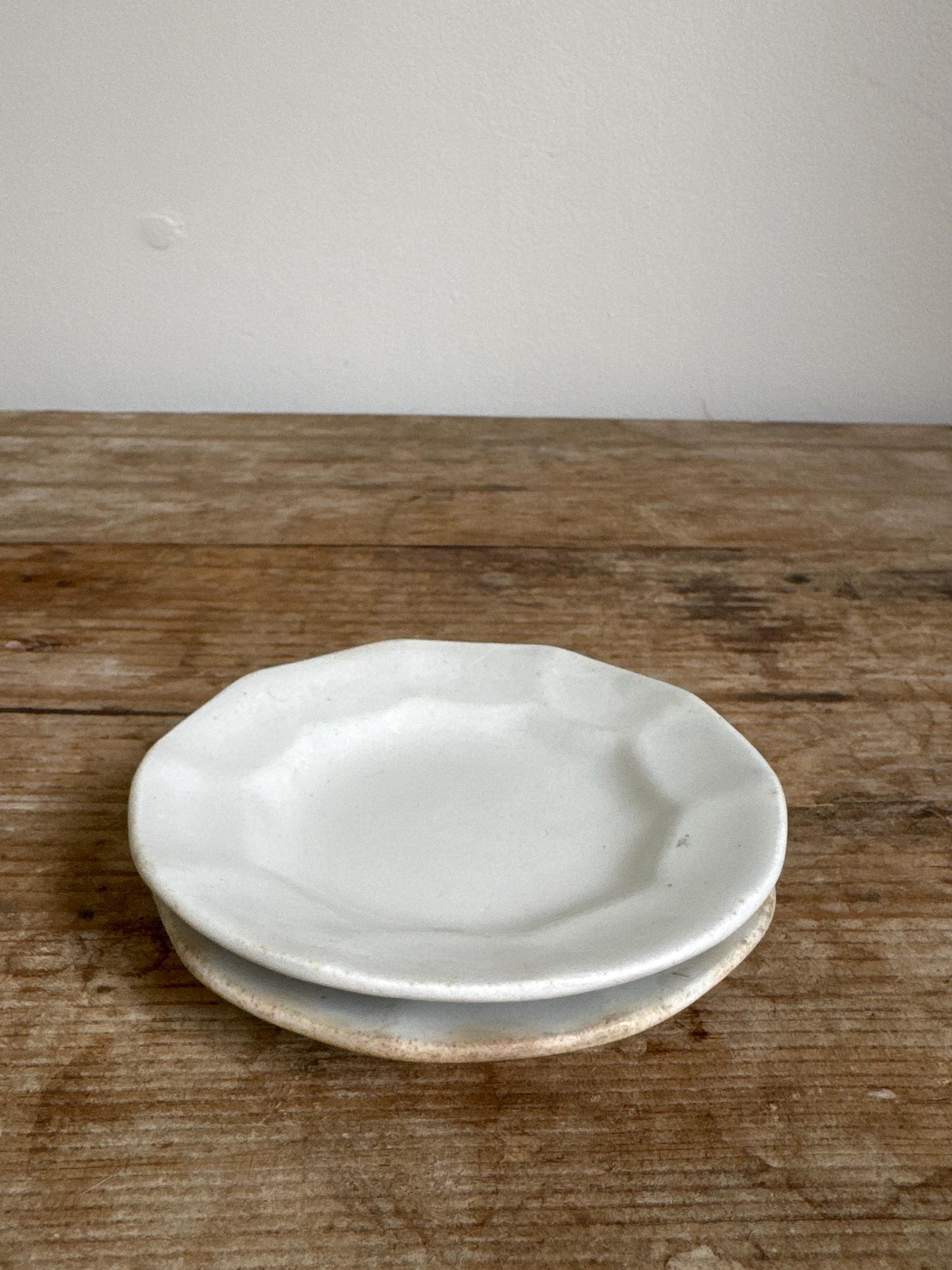 Antique James Edwards Ironstone Butterpat Childs Plate Lot of 2
