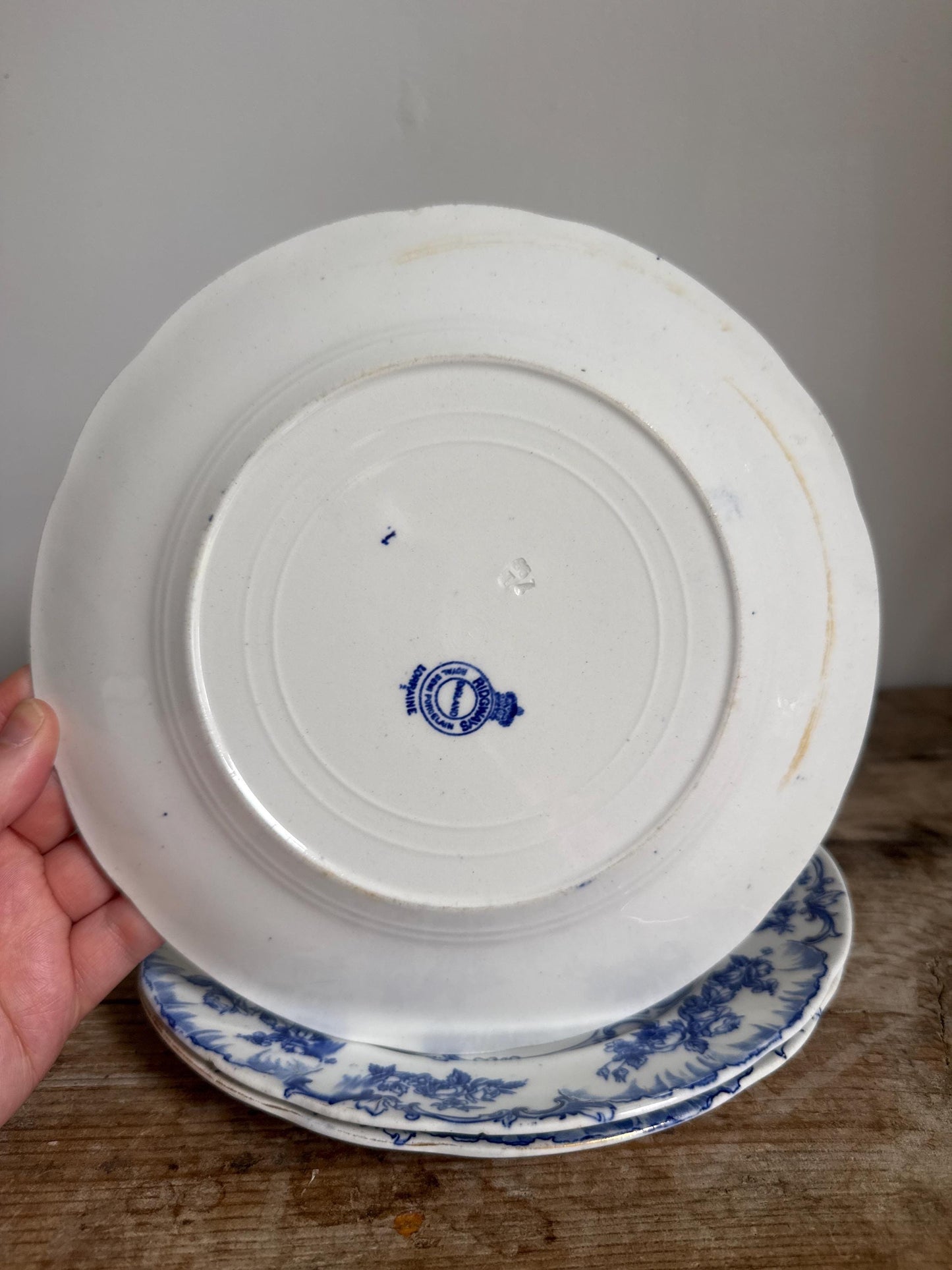 Lorraine by Ridgways Plate Lot of 4 Blue and White Ironstone