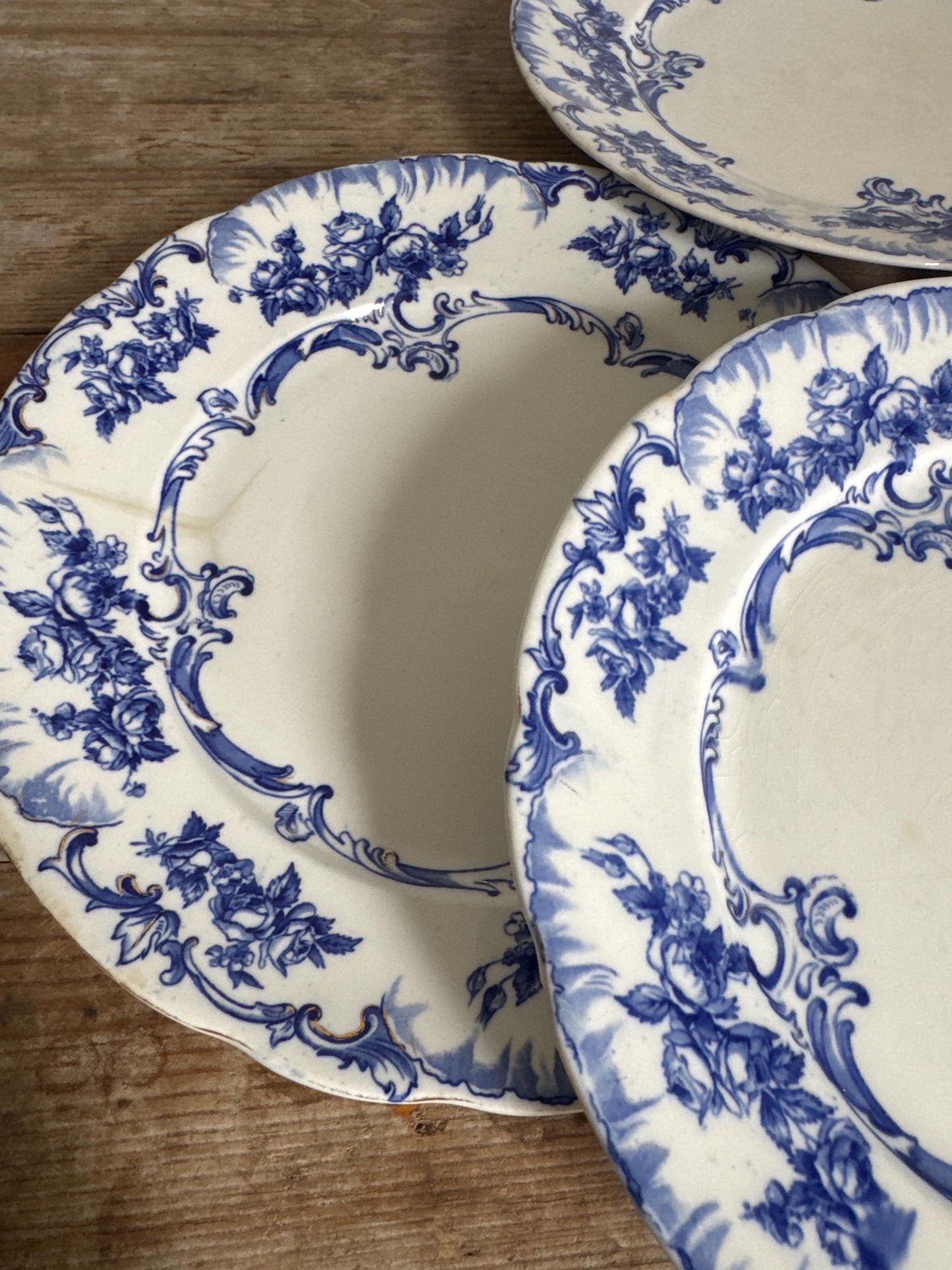 Lorraine by Ridgways Plate Lot of 4 Blue and White Ironstone